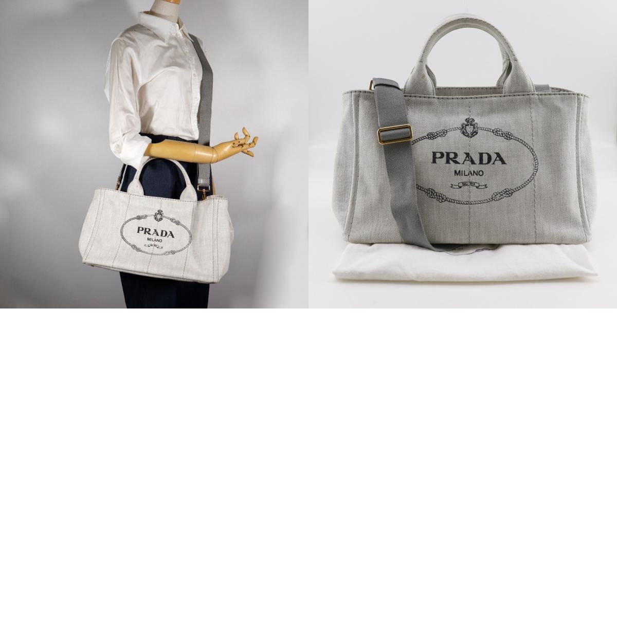PRADA】プラダ カナパ 三角ロゴプレート 1BG439 デニム ライト