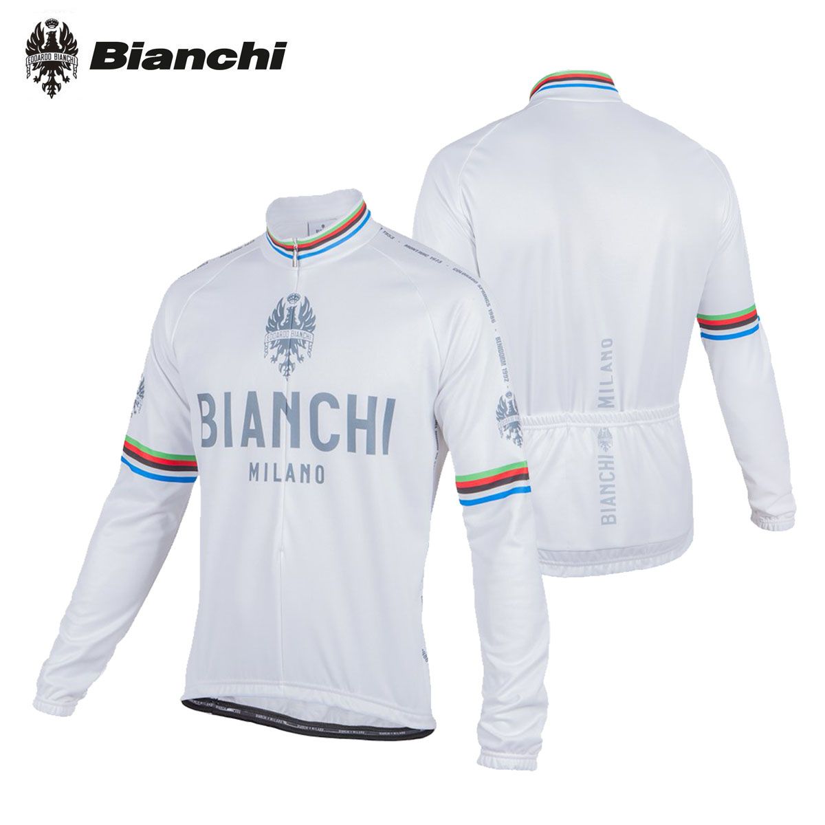 【新品未使用】Bianchi ビアンキ サイクルジャージ 160〜170cm長袖 BIANCHIl ビアンキ サイクルジャージ秋冬兼用裏起毛長袖セット