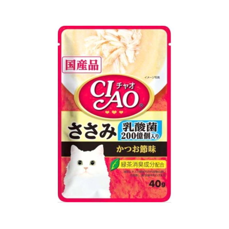 CIAO チャオ パウチ 乳酸菌入り ささみ かつお節味 40g 96袋セット