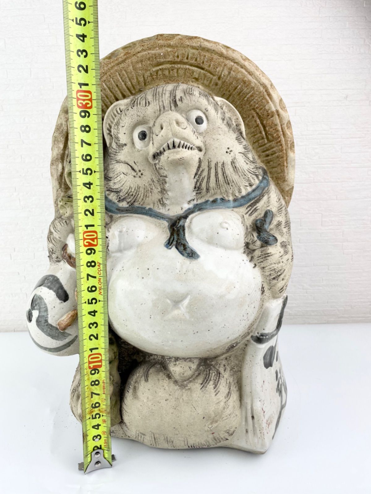 白狸 狸庵 狸 白たぬき 置物 信楽焼 商売繁盛 開運 陶器和風