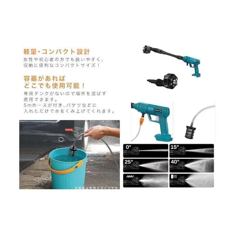 独自強化版】充電式高圧洗浄機 （青）コードレス高圧洗浄機 18Vマキタ