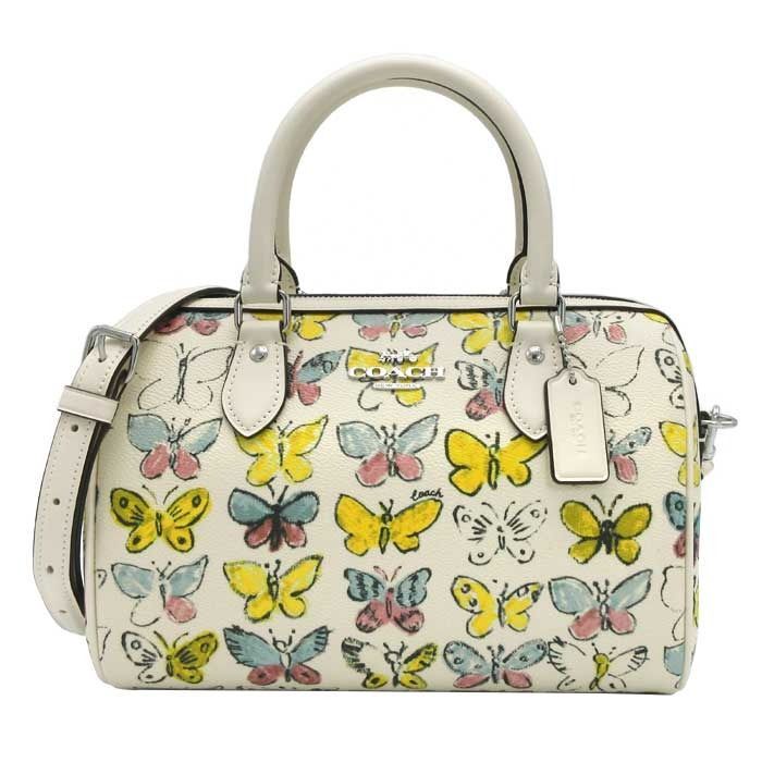 コーチ バッグ ハンドバッグ COACH ROWAN バタフライ プリント サッチェル 2WAY 斜め掛け CAK07 SVCAH チョーク×マルチ アウトレット レディース