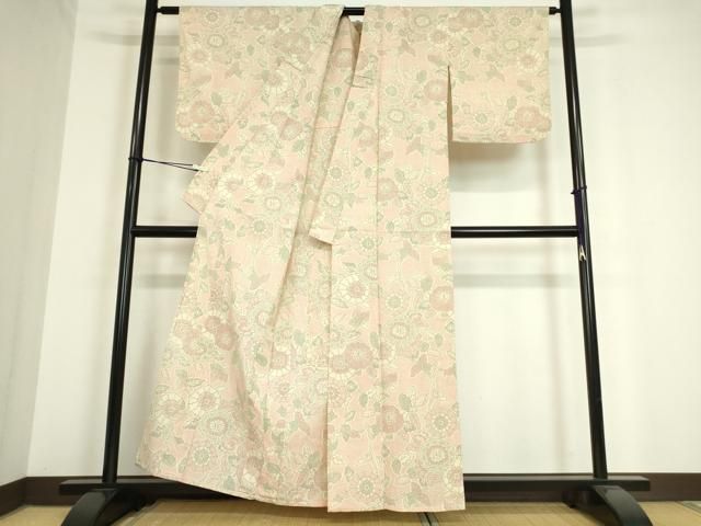 平和屋着物▽訪問着　単衣　紬地　総刺繍　人物文　大丸扱い　正絹　逸品　DAAT9702az 平和屋着物▽訪問着 単衣 紬地 総刺繍 人物文 大丸扱い