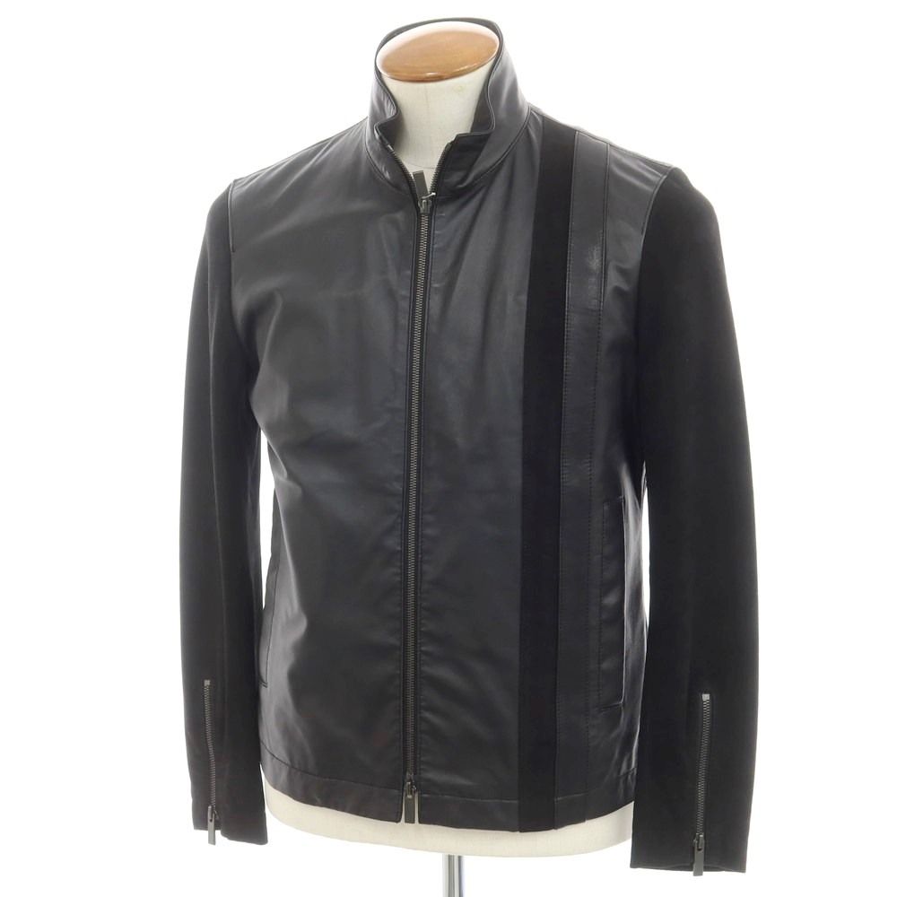 【中古】ジョゼフ JOSEPH ラムレザー ライダースジャケット ブラック【サイズ46】【メンズ】