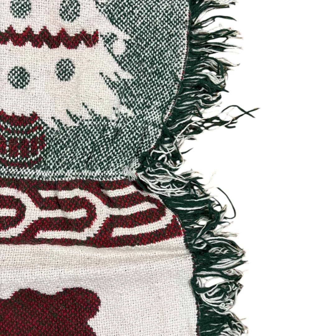 vintageラグ カーペット スペイン製 クリスマスツリー 雪だるま 2057
