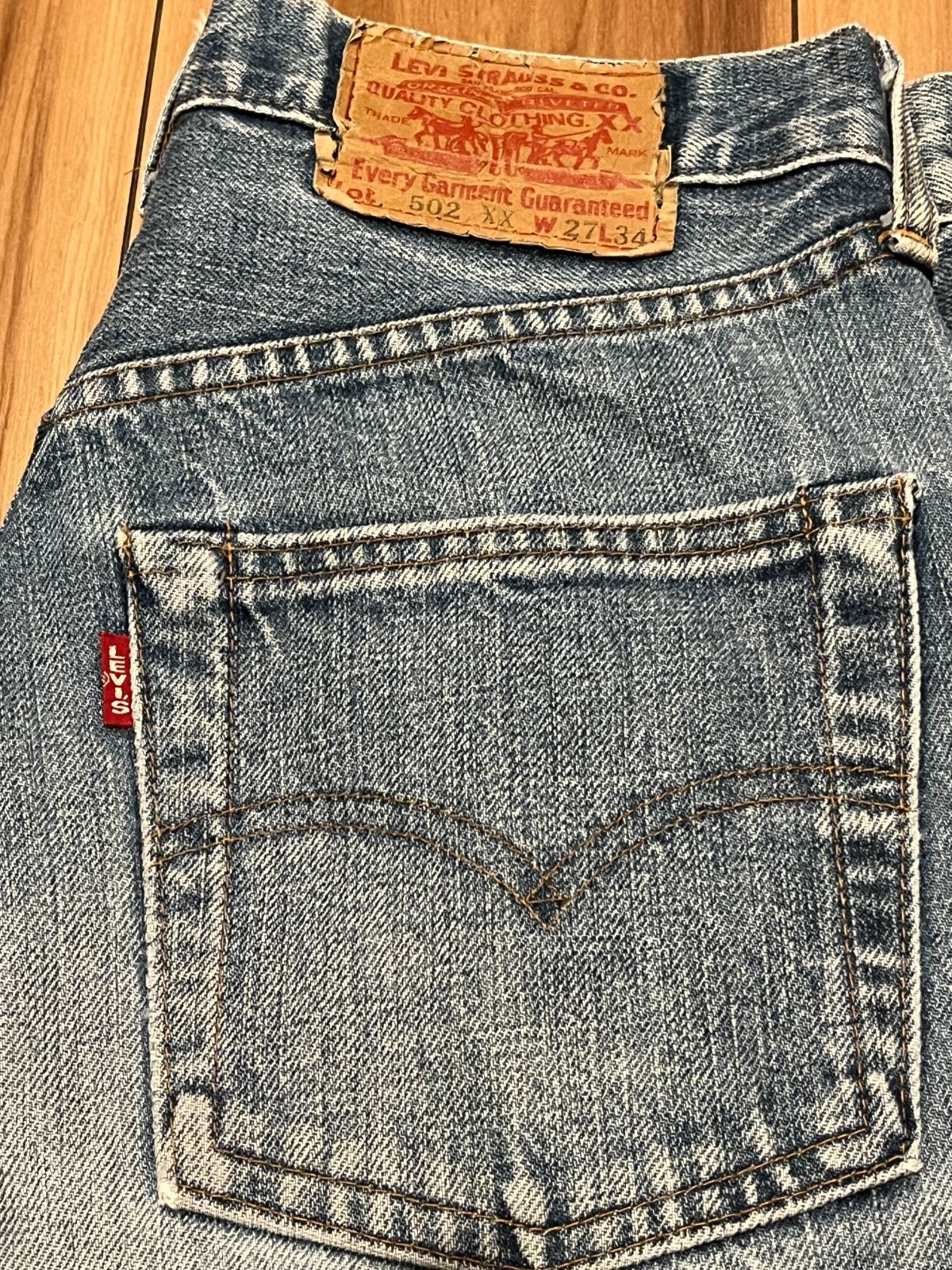 Levi's 502XX 赤耳 BIG E W27 L34 ビンテージ復刻版 国産 - メルカリ