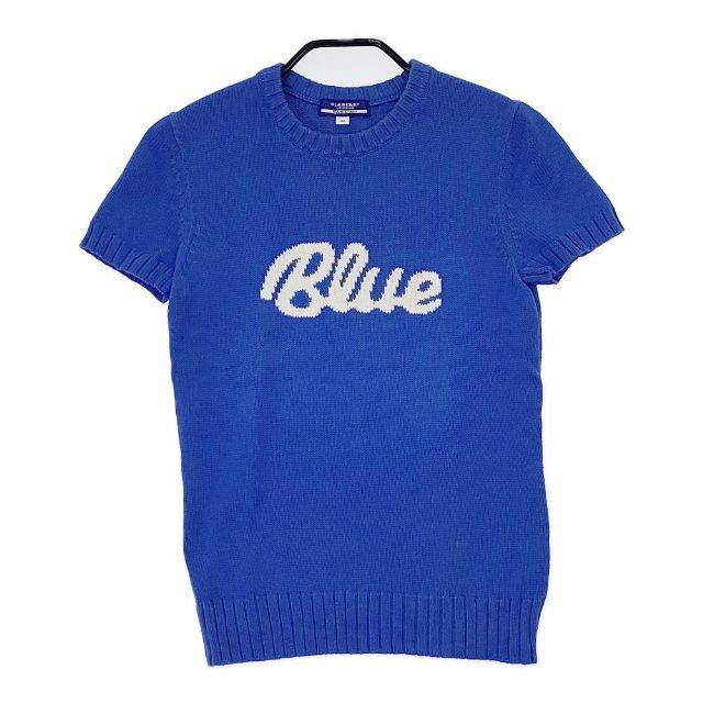 BURBERRY BLUE LABEL M コットン 半袖セーター ニット ブルー