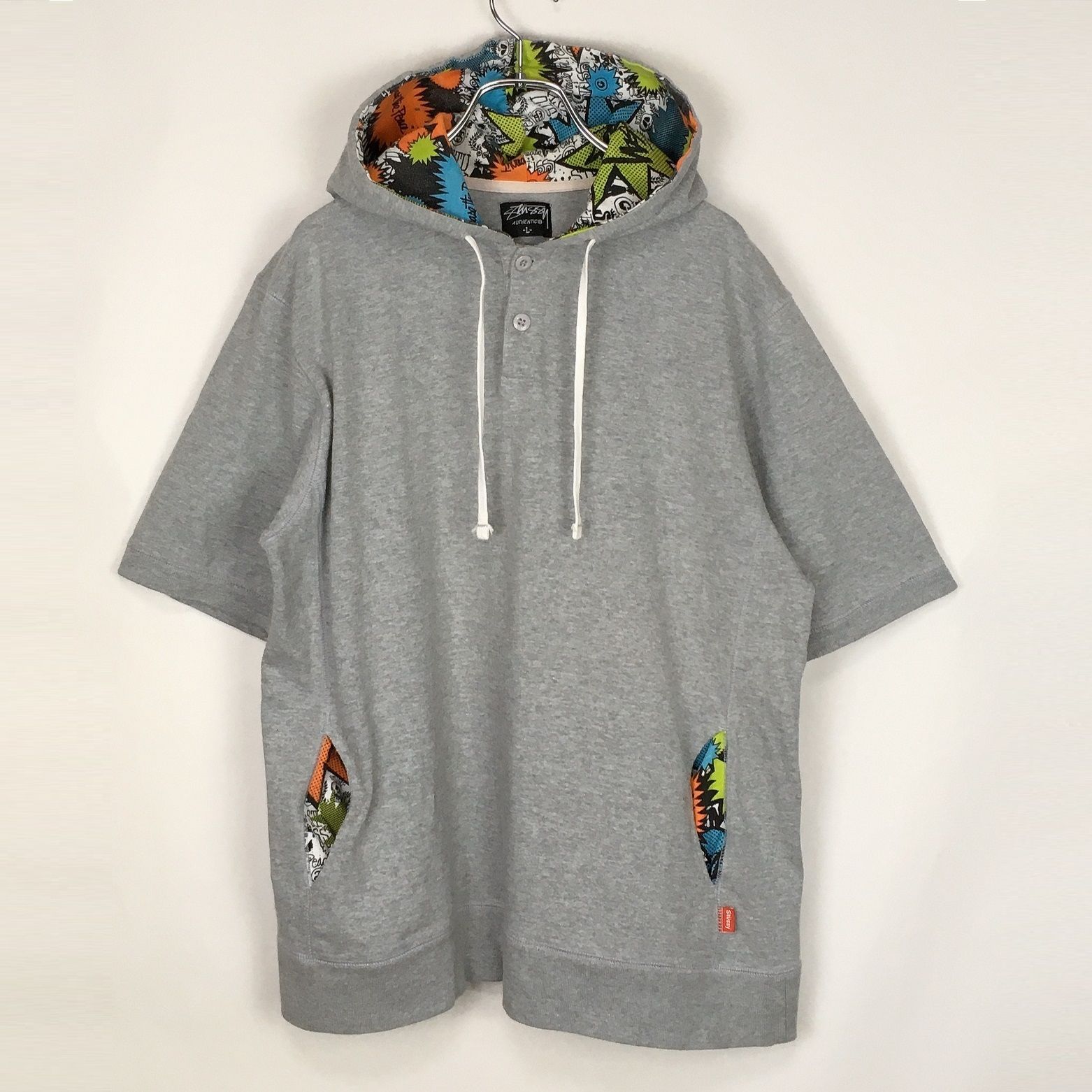 STUSSY ステューシー ポップバブル柄 半袖 スウェットパーカー - メルカリ