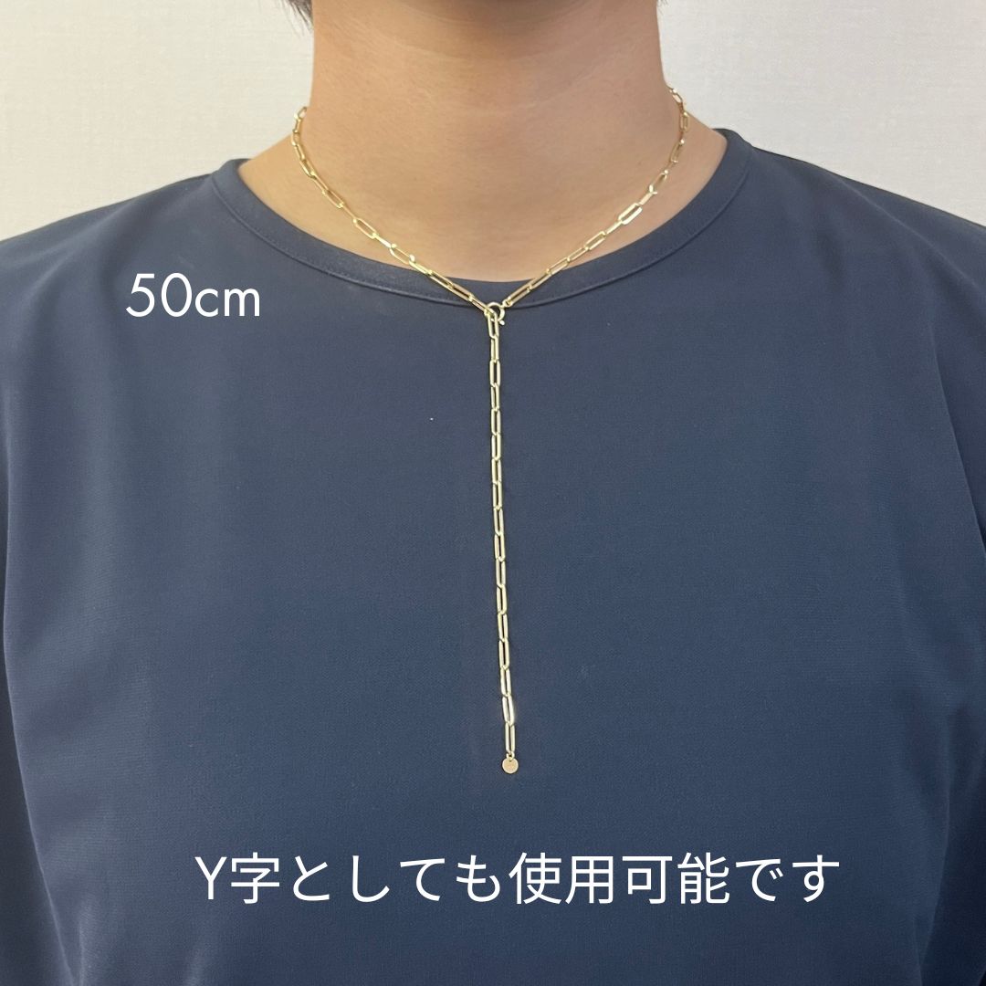 新品 18金 ペーパークリップ 幅3mm 70cm チェーン ネックレス 角 新品 18金 ペーパークリップ 幅3mm 70cm チェーン ネックレス 角