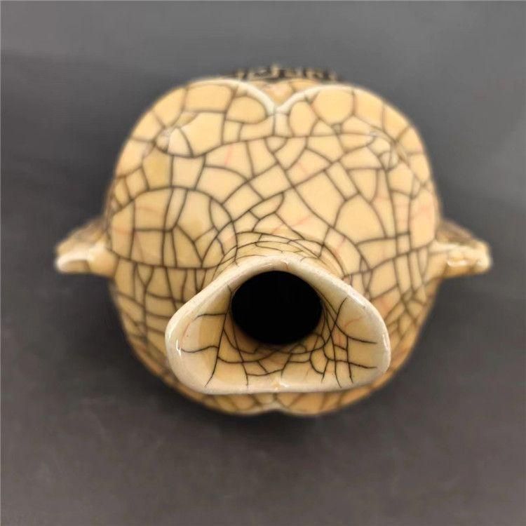 宋代の黄釉金糸開片蒔絵刻字宝石鯉瓶   陶磁器  現代工芸品 美術品 置物 宋代の黄釉金糸開片蒔絵刻字宝石鯉瓶 陶磁器 現代工芸品 美術品