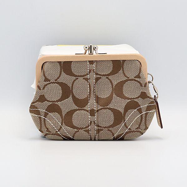 良品 コーチ シグネチャー ブラウン レディース用 ガマ口財布 AOY 2000000 NSK