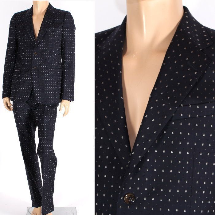 グッチ ストレートフィット G ドット ウール シングルブレスト スーツ グッチ ストレートフィット G ドット ウール シングルブレスト スーツ