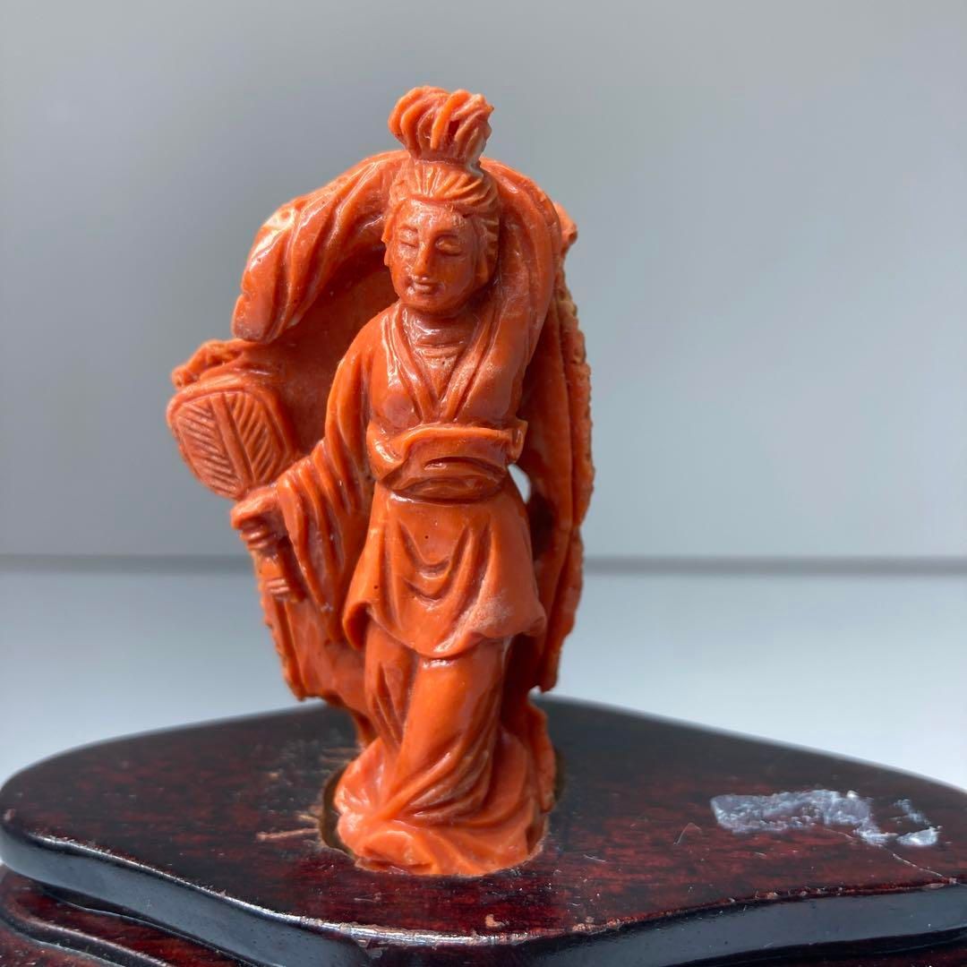本赤珊瑚 観音像 115g/高さ9.5㎝（台込）東Y6-0222☆2Fトウル - メルカリ