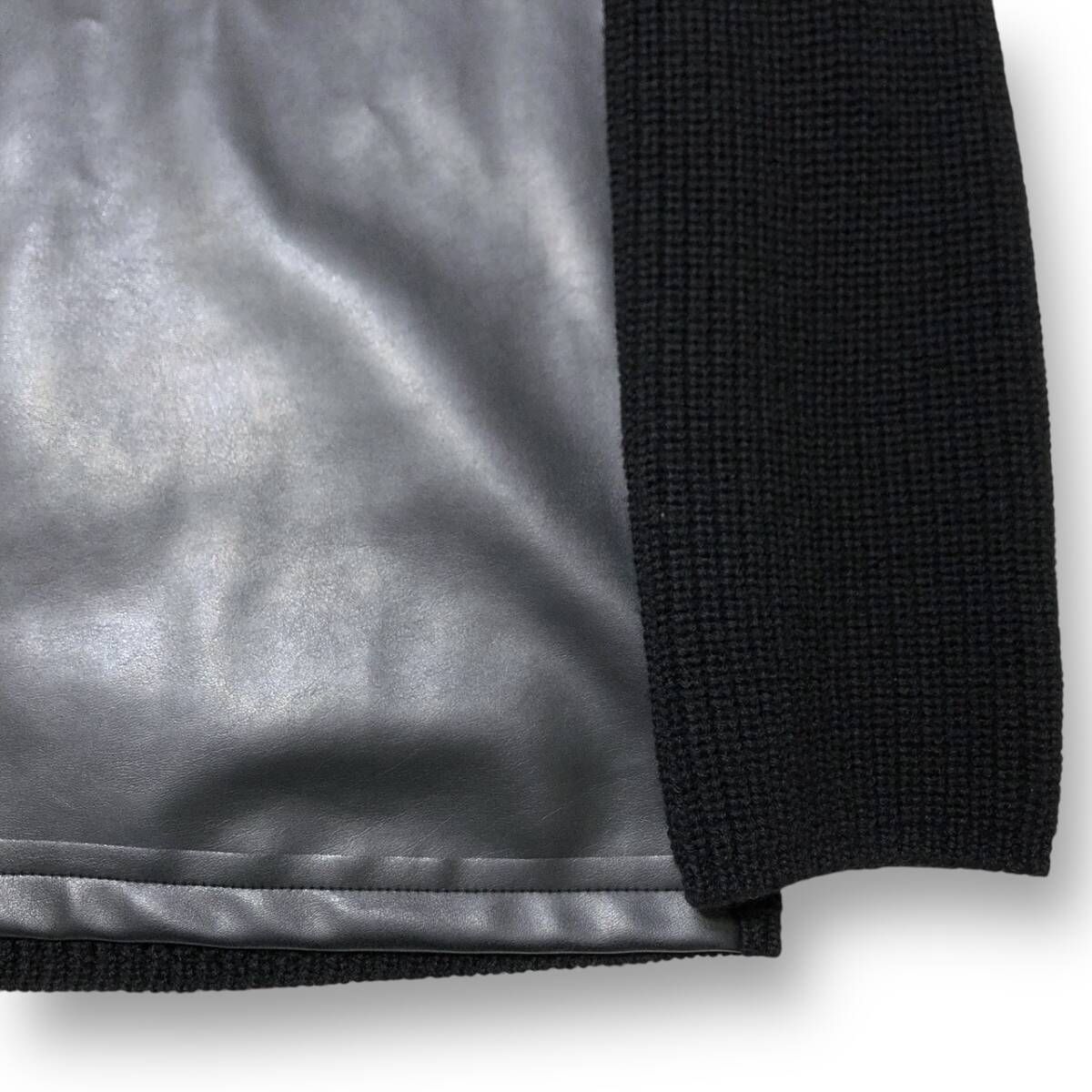 2024秋冬コムデギャルソン大人気フェイクレザー使用ニット新品タグ付き 2024秋冬コムデギャルソン大人気フェイクレザー使用ニット新品