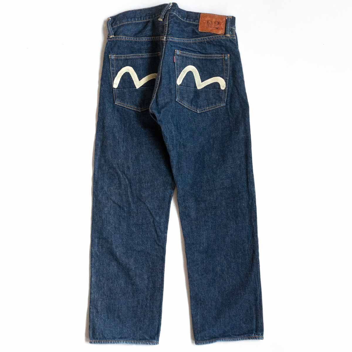 00s Evisu 和柄 カモメ 濃紺 デニム バギーパンツ B系 y2k パンツ