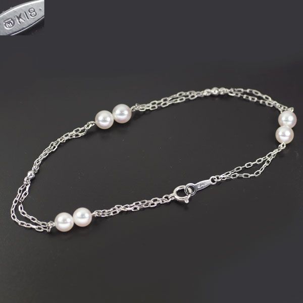 ミキモト K18WG アコヤ 真珠 ブレスレット 径約4.7-4.9mm