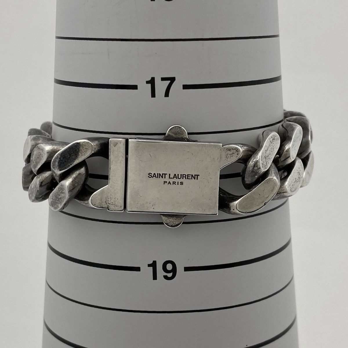 サンローラン SAINT LAURENT ロゴ チェーン ブレスレット シルバー  