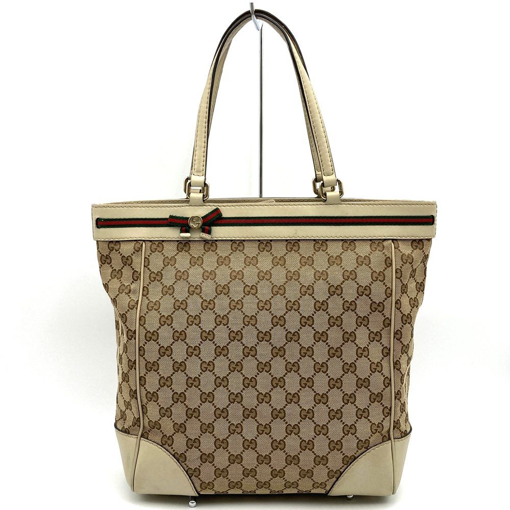 GUCCI グッチ 257062 トートバッグ ベージュ GGキャンバス シェリー