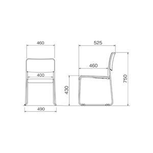 アイリスチトセ スタッキングチェア パッド座タイプ レッド ASL-110PV-R 1脚