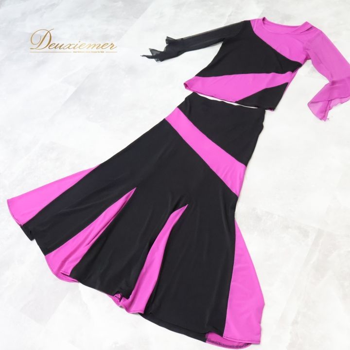 社交ダンス 衣装 トップス スカート ツーピース セットアップ 上下