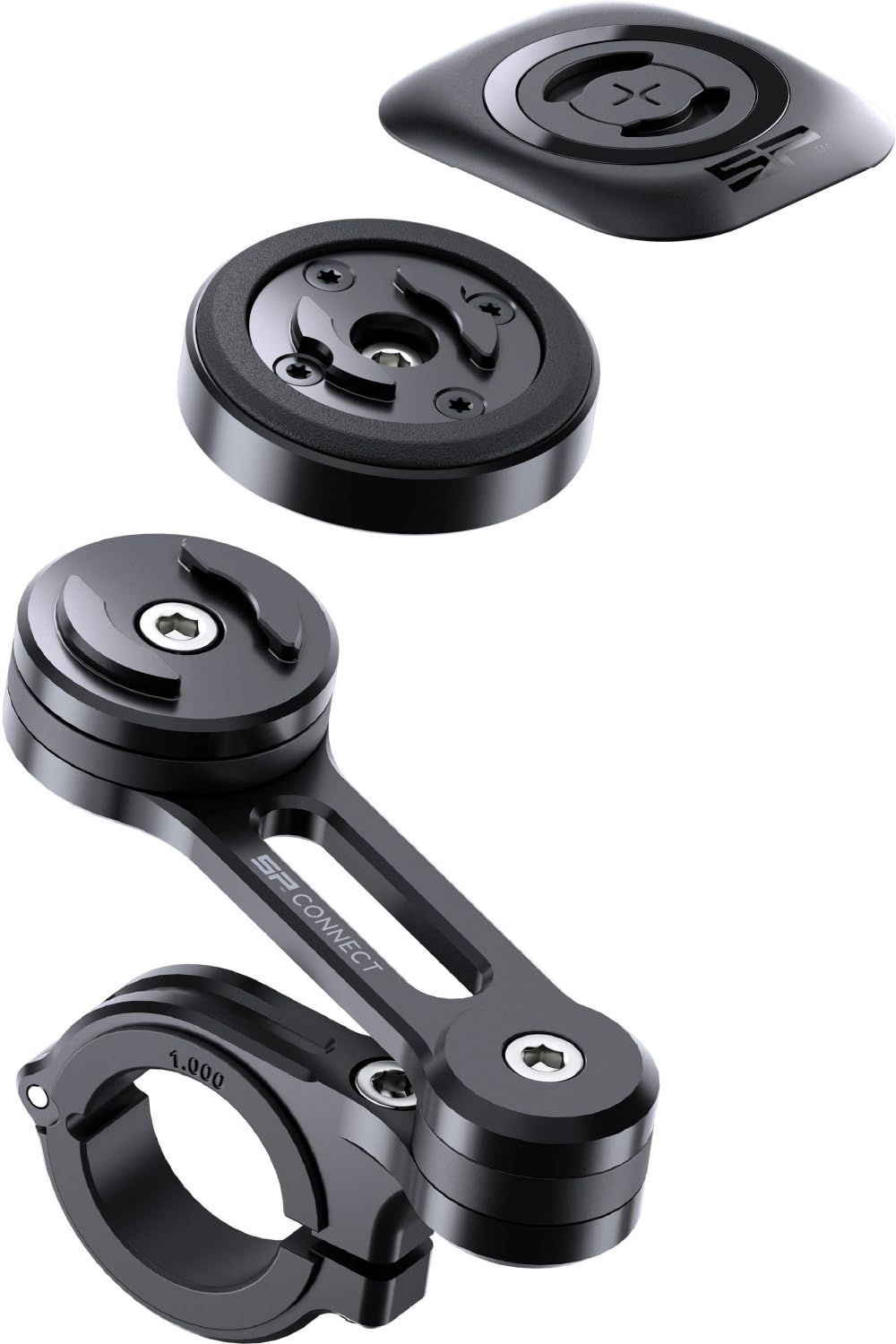 デイトナ Connect バイク用 スマホホルダー 汎用貼付けアダプター ＋ モトマウントプロ ＋ エスピーコネクト SP アンチバイブレーションモジュール 3点セット モトバンドル SPC＋ ユニバーサル 49126