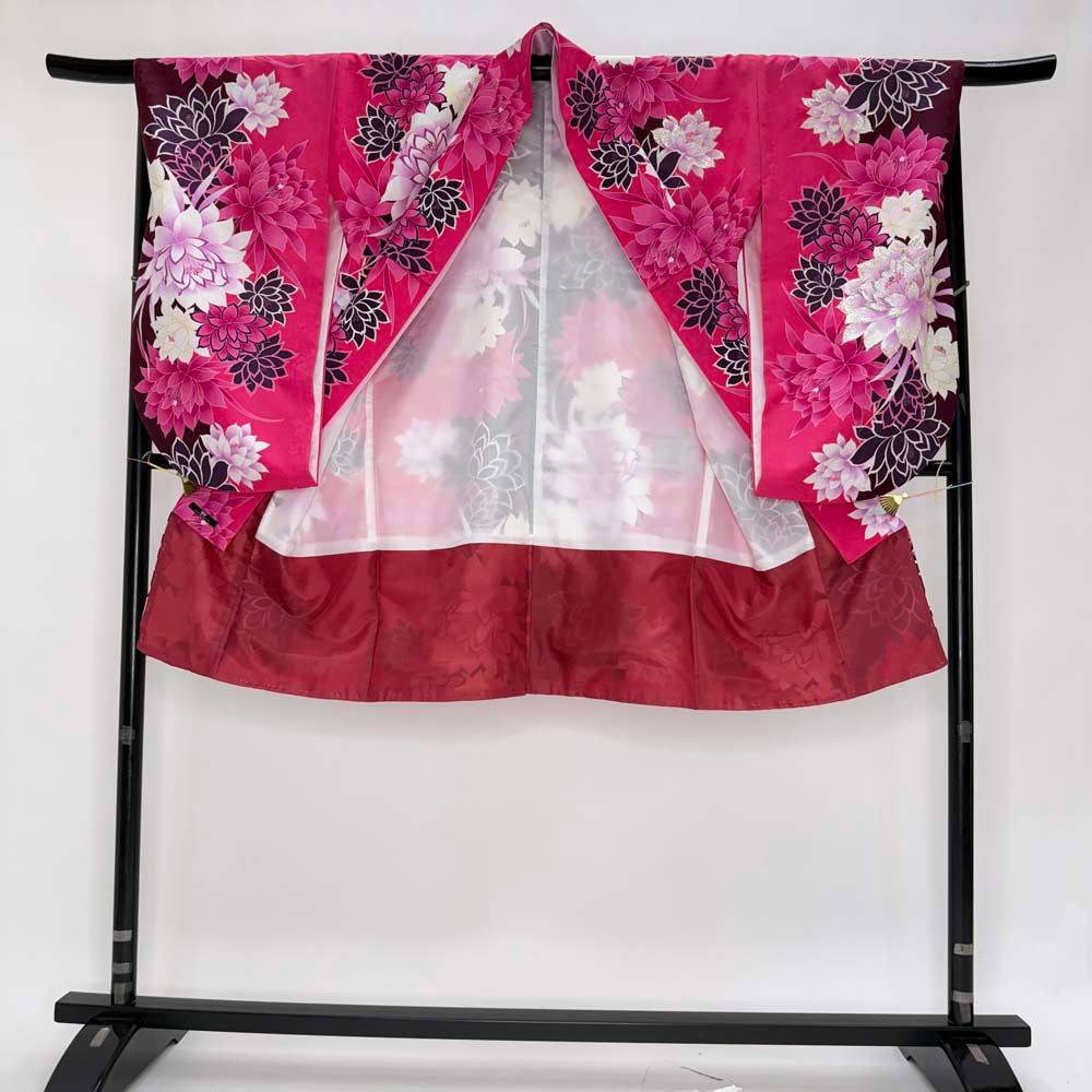 二尺袖 単品 卒業式着物 ピンク Adam&Eve 裄68.5cm Lサイズ  袴用着物 化繊 中古 4563 二尺袖 単品 卒業式着物 ピンク Adam&Eve 裄68.5cm Lサイズ 袴用着物