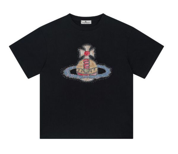 【新品】Vivienne Westwood ヴィヴィアンウエストウッド Tシャツ 半袖 新作 レディース メンズ ファッション 男女兼用（ブラック）