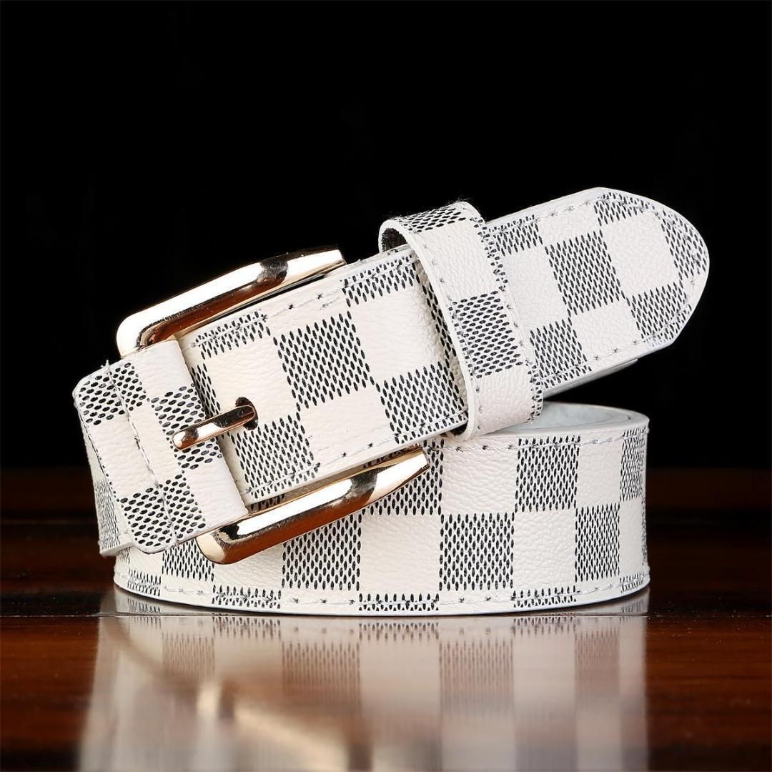 市松模様 格子柄 チェック柄 ベルト メンズ カジュアル レザー