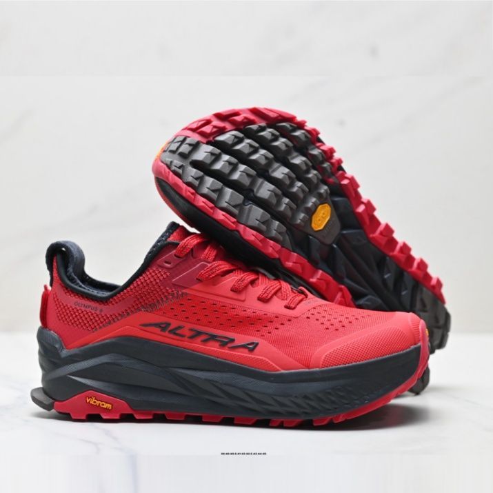 ALTRA オリンパス6 メンズ ローカット トレイルランニングシューズ レッド｜優れたクッション性 滑りにくい 耐久性◎ 普段使いにもおすすめ