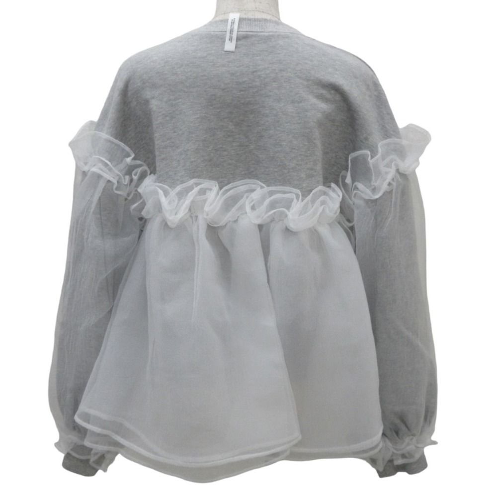 美品 Bibiy ビビィ ANNA PUFF TOP レースレイヤード スウェット