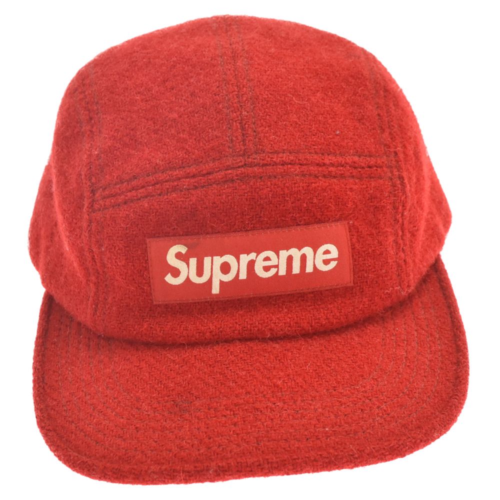 Supreme Harris Tweed Camp Cap Red