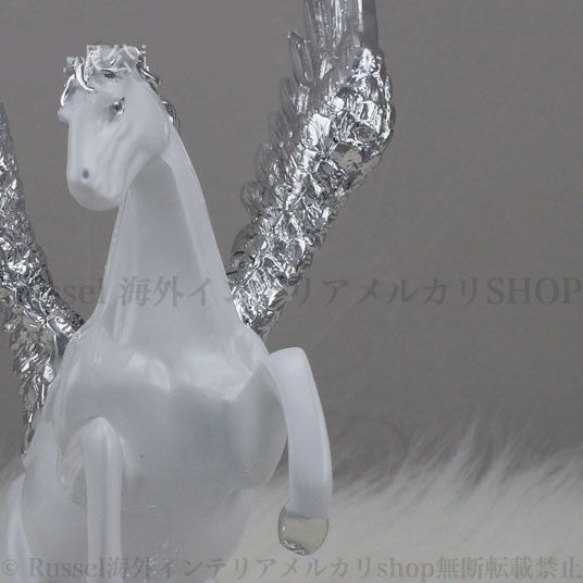 ペガサス 置物 飾り ホワイト シルバー ヨーロピアンスタイル 雑貨