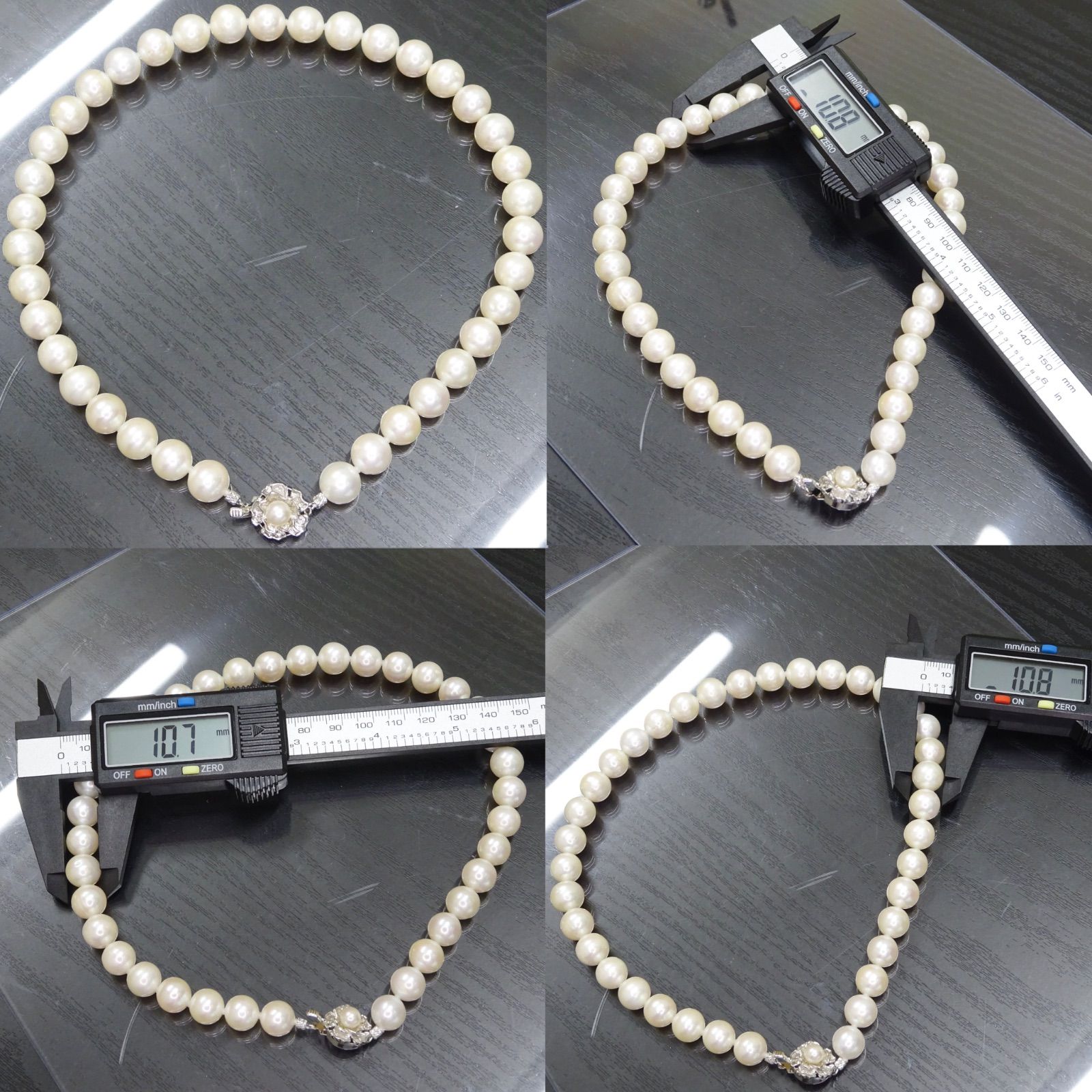 超大粒 天然あこやパール 本真珠 10.8mm前後 テリ良好 41.0cm 総重量約 