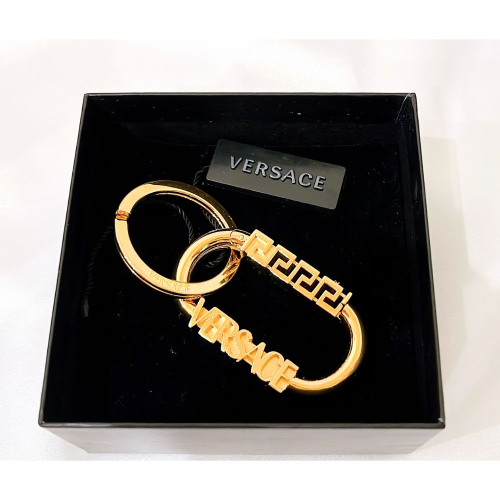 2-3日でお届け》新品【VERSACE】グレカ ロゴ キーリング チャーム