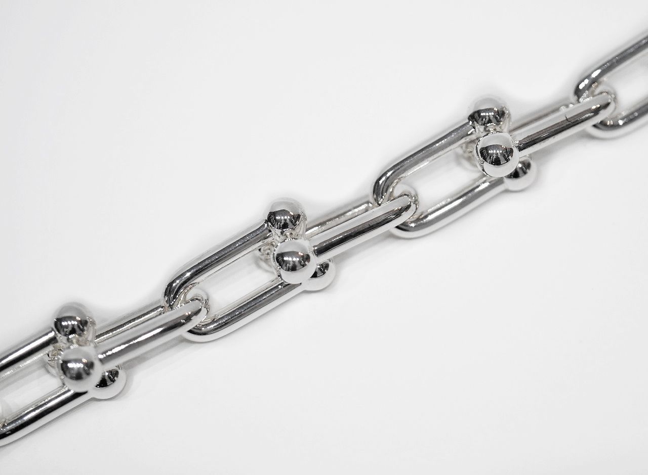 美品 Tiffany ハードウェア ラージリンク ブレスレット 16コマ