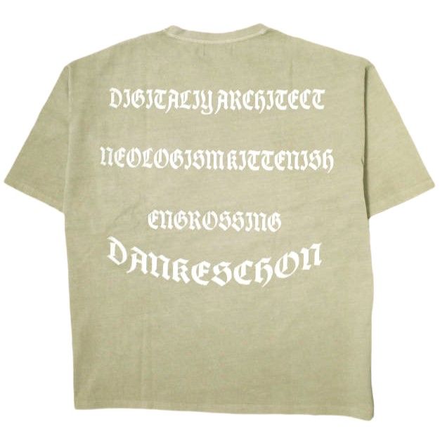新品 Danke Schon ダンケシェーン WEBu0026DEPOT限定 活性染ロゴ S/S Tee バックプリント ダメージ加工オーバーサイズポケットTシャツ UNSSSDK13C L BEIGE 半袖 トップス g19489