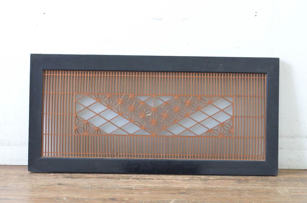 現状販売 組子欄間1枚 アンティーク建具 片面ガラス 明かり取り 明り取り フィックス窓 4~7営業日前後で発送 修理加工希望の方3ヶ月程で発送 R-065004