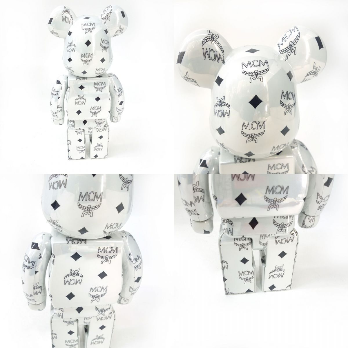 メディコムトイ BE@RBRICK × MCM ベアブリック WHITE CHROME Ver
