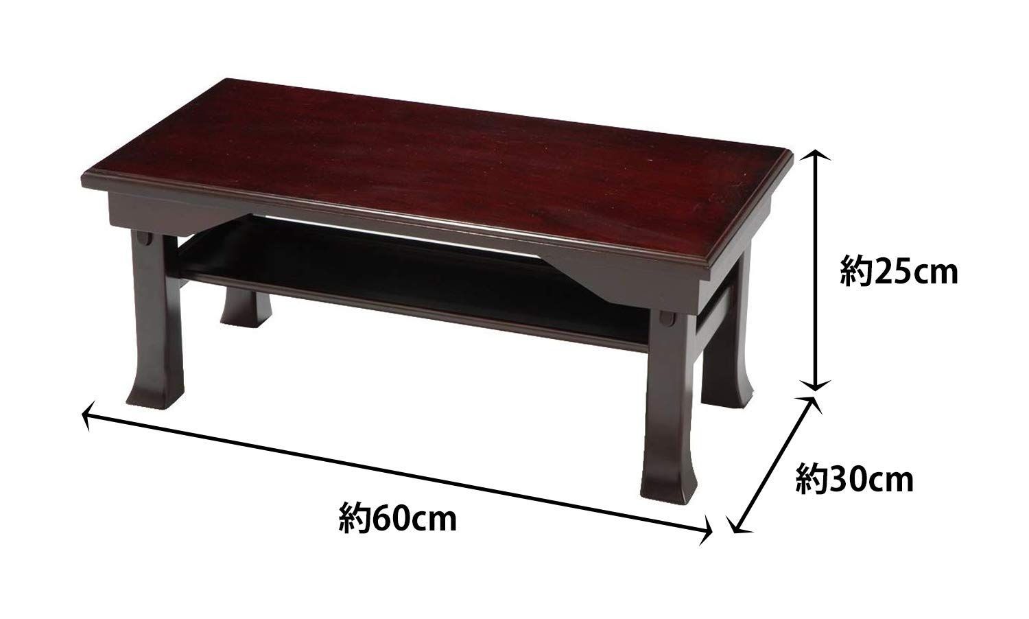 オスマック OSMAC 経机 文机 供物台 供養台 写経机 便利机 仏壇前 幅60×奥行30×高さ25cm 折りたたみ 天然木桐製 ブラウン SDX-600BR