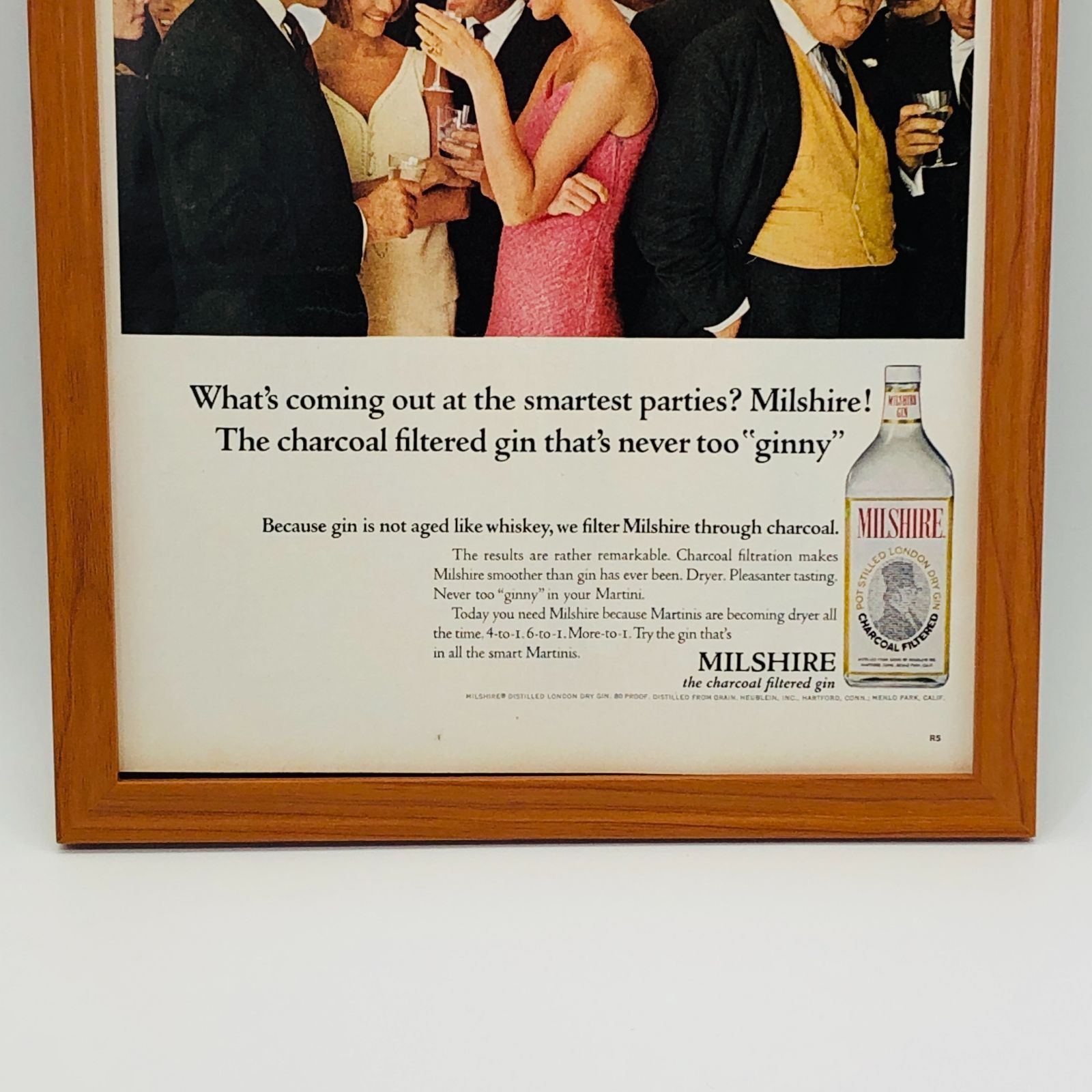 ビンテージ 広告 ポスター 『 MILSHIRE ジン 』 1960's ※当時物 アメリカ 輸入雑貨 ヴィンテージ フレーム付 アドバタイジング  レトロ .( AZ993 ) - メルカリ