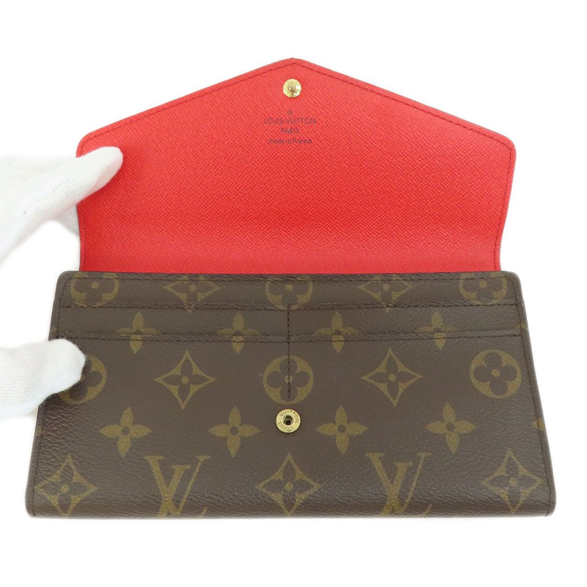 長財布素材LOUIS VUITTON M62236 ポルトフォイユ・サラ モノグラム コクリコ 長財布（小銭入れあり） モノグラムキャンバス レディース