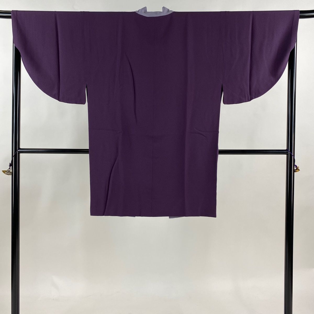 道中着 身丈98cm 裄丈67.5cm L コシノアヤコ 和装コート 着物衿 落款 紫 正絹 名品