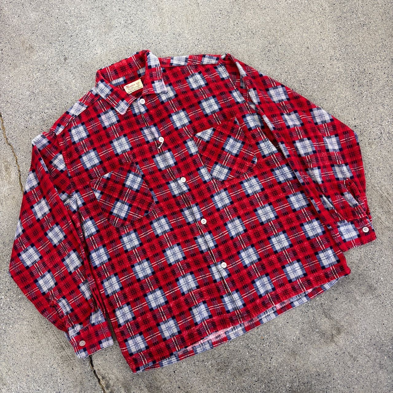 Mambro Around 50s ~ 60s Print Flannel Shirt Good Color