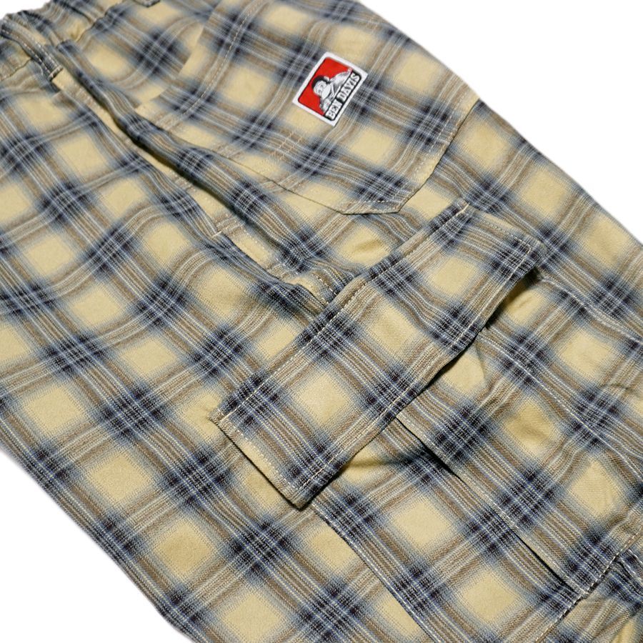  BEN DAVIS SNOW WORKERS CHECKER PANTS BEIGE M L XL ベンデイビス 通販 メンズ 大きいサイズ ツイルパンツ チェックパンツ チェッカーパンツ カーゴパンツ ロングパンツ ワイドシルエット ワイドストレート ワイドパンツ イージーパンツ パンツ