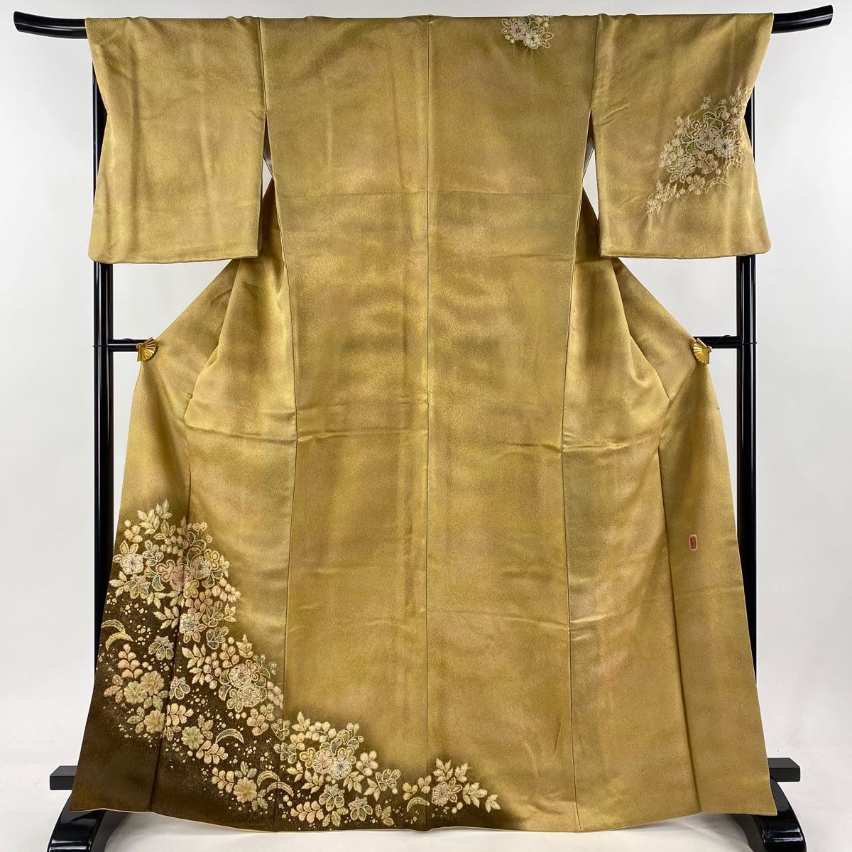 訪問着 身丈167cm 裄丈67.5cm L 袷 落款 辻ヶ花 金通し 金彩 赤 正絹  