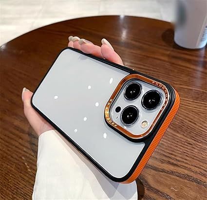 いphone12 12pro ケース クリア かわいい スマホケース iphone 12 おしゃれ 韓国 あいふぉん12ケース 耐衝撃 シンプル いphone12 pro ケース 透明ケース クリアケース 全面保護 落下防止 (オレンジ)