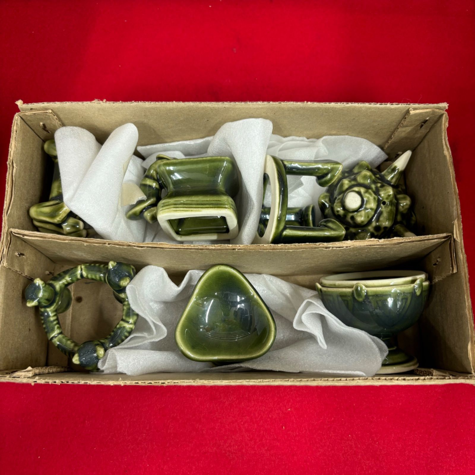 未使用 陶器 色変 七種蓋置 茶道具 火舎 五徳 三葉 一閑人 栄螺 三人形 蟹 茶道具 陶器 七種蓋置 火舎 五徳 三人形 蟹 三葉 一閑人 栄螺