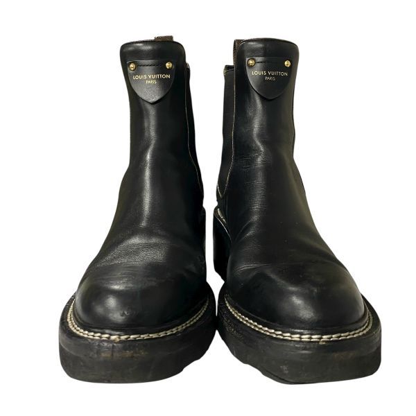 美品　ルイヴィトン　アンクルブーツ　ボブールライン　サイドゴア　約23.5　黒 LOUIS VUITTON 美品☆LOUIS ルイヴィトン 2023年製 LVボブール