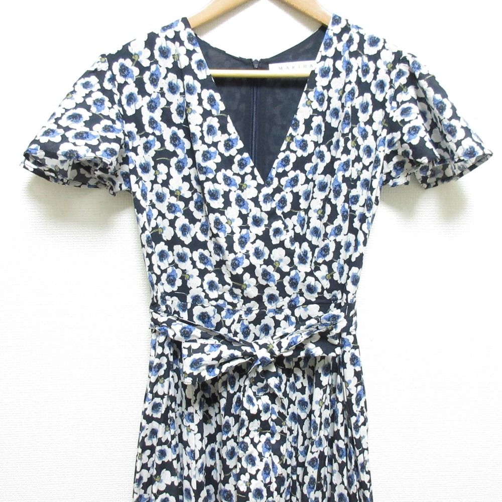 美品 MARIHA マリハ マドモアゼルのドレス 花柄 半袖 ロングワンピース  