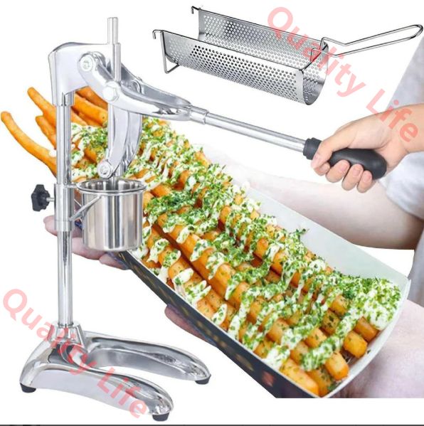 フライドポテトカッターマシン ステンレス鋼30cm手動フライドポテトストリップスクイーザー ポテトチップス押出機ツール 家族の集まり 家庭料理 スナックバー用